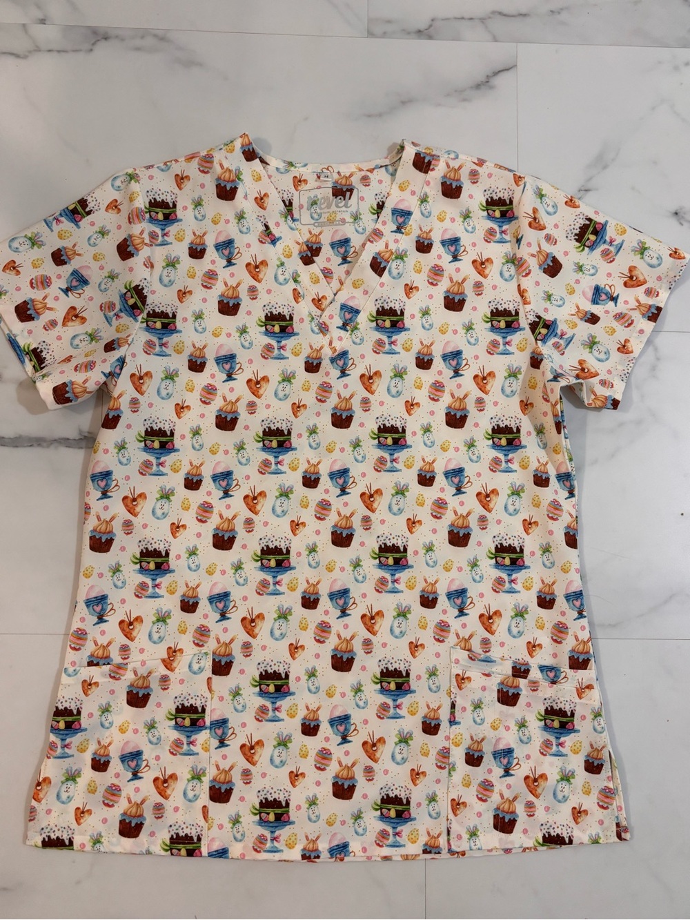 🐰Revel🐰 Easter Bunny Dessert Scrub Top